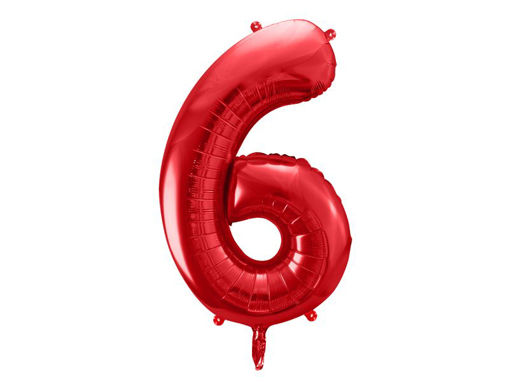 Picture of FOIL BALLOON NUMBER 6 RED 34 INCH